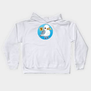 Cute Albatross with Bitcoin Bill - Cartoon Style Kids Hoodie